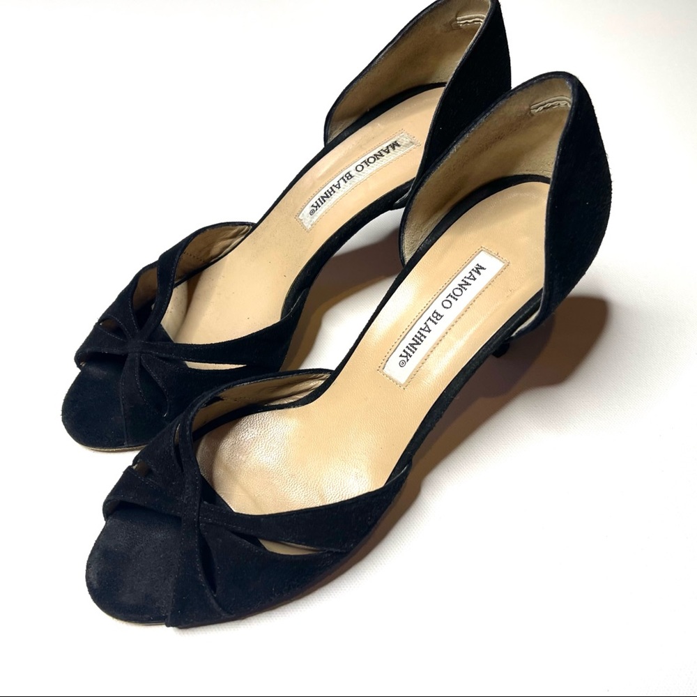 MANOLO BLAHNIK SUEDE PUMPS - Picture 3 of 7